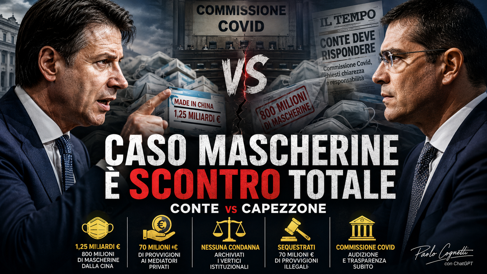 Caso mascherine e Commissione Covid: perchè Conte rifiuta l’audizione?