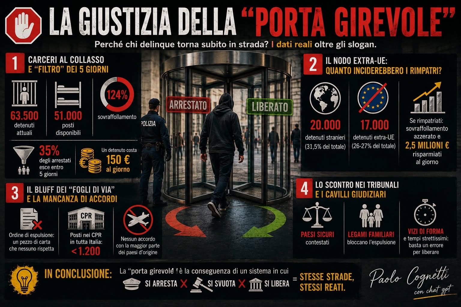 Il cortocircuito della giustizia italiana: perché chi delinque torna subito in libertà