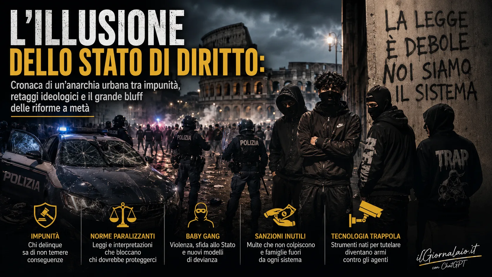 L’ILLUSIONE DELLO STATO DI DIRITTO: Cronaca di un’anarchia urbana.