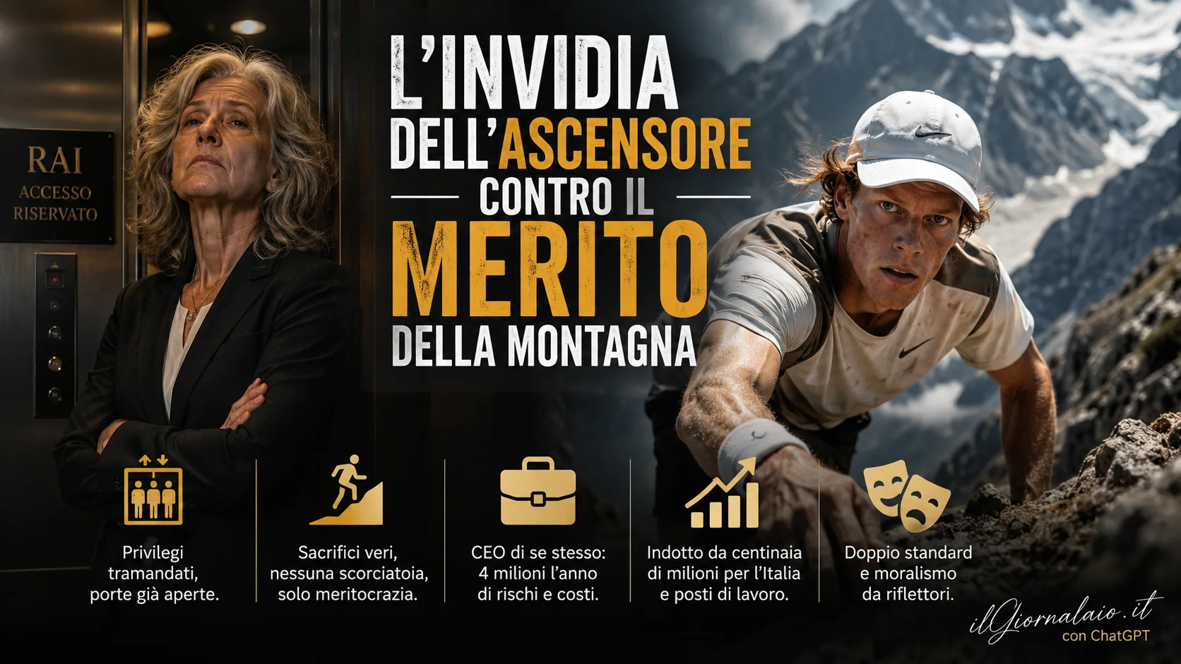 L’invidia di chi ha avuto l’ascensore contro il merito di chi ha scalato la montagna