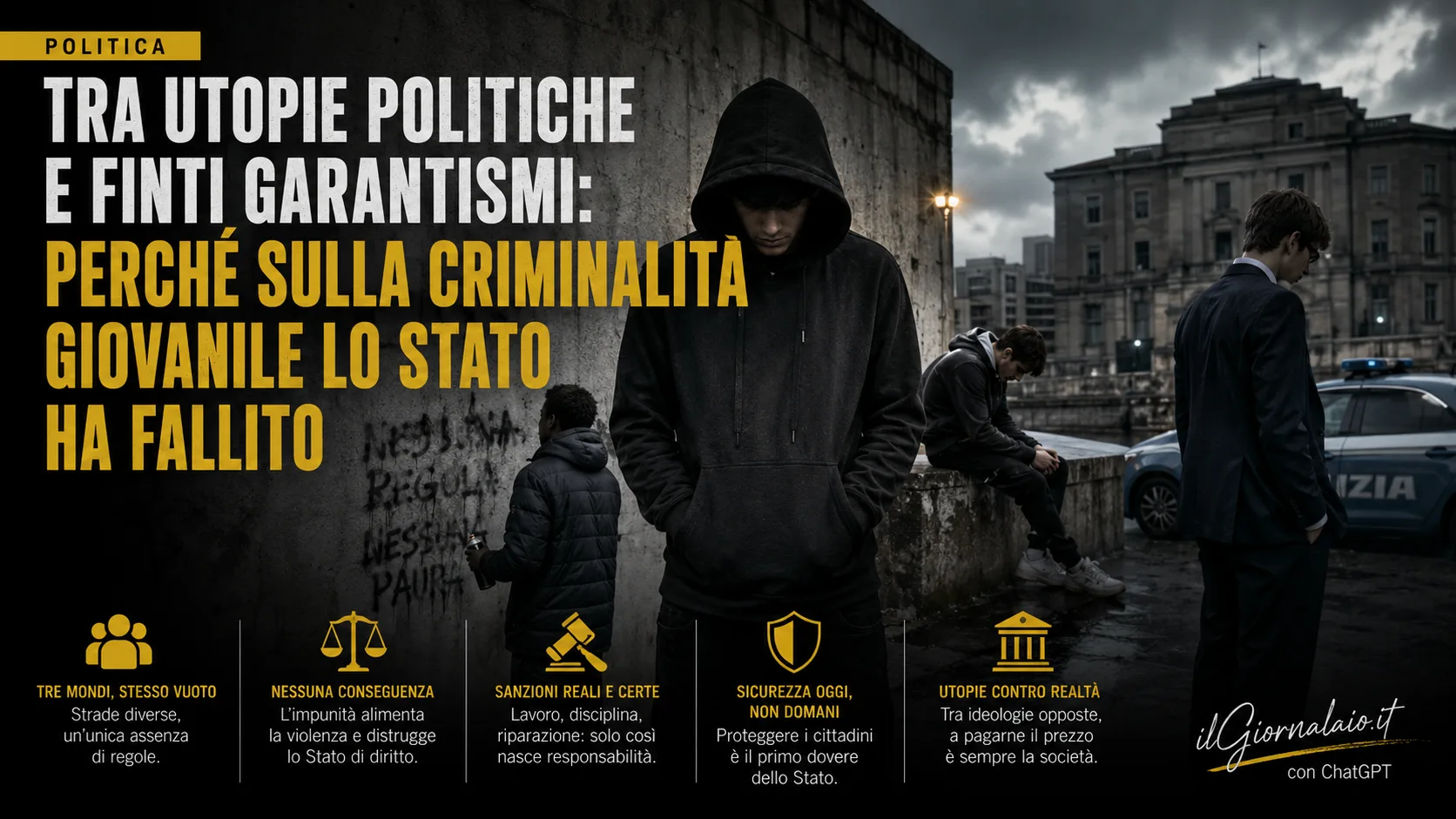 Tra utopie politiche e finti garantismi: perché sulla criminalità giovanile lo Stato ha fallito